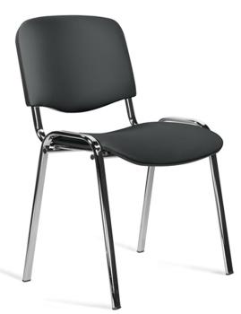 ИЗО / ХРОМ офисный стул экокожа черная 