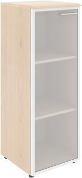 ШКАФ КОЛОНКА СО СТЕКЛЯННОЙ ДВЕРЬЮ В АЛЮМИНИЕВОЙ РАМЕ И ТОПОМ WMC 42,7 (L/R) (425*410*1184) Бук Тиара