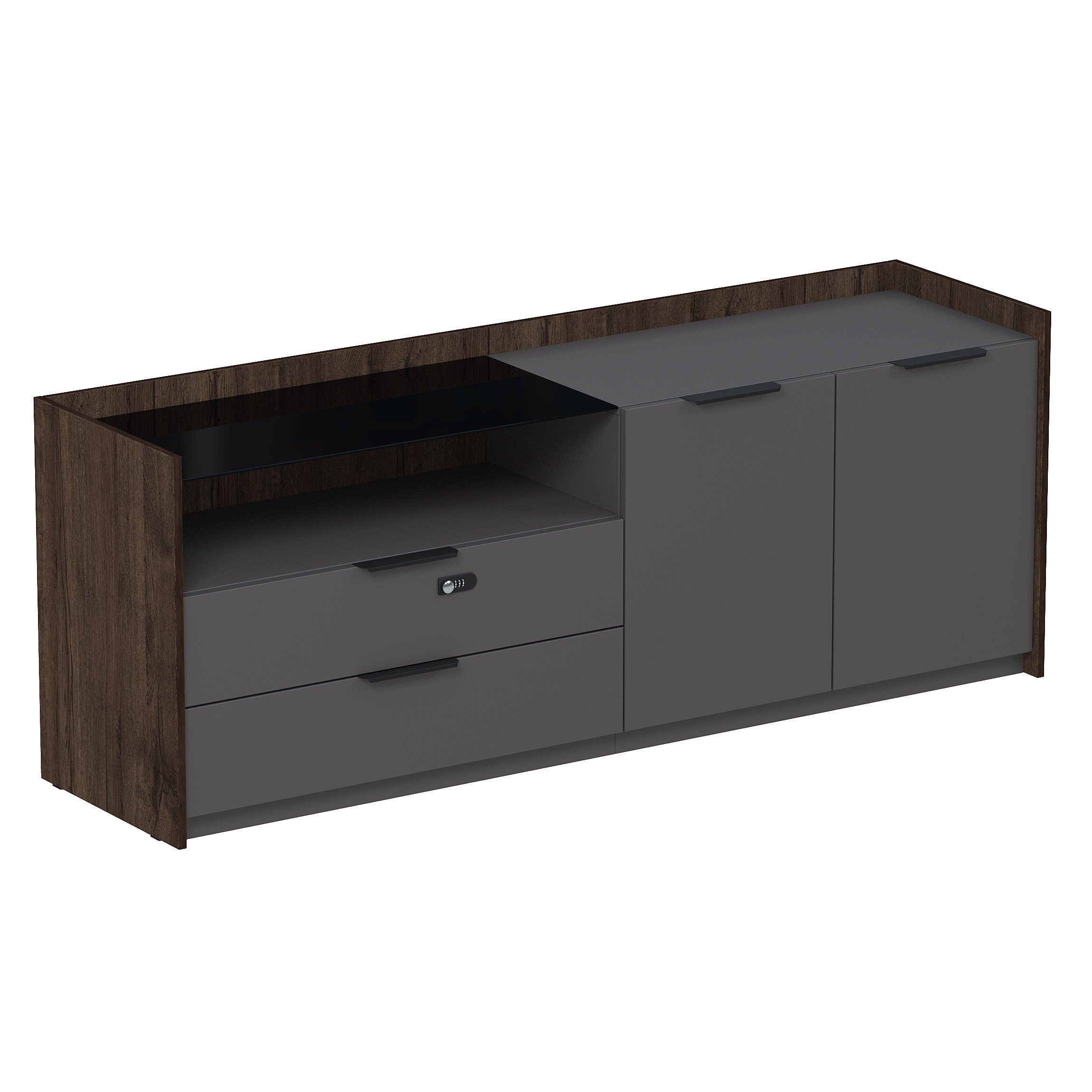 15ТОДС-КЗ.618 Тумба опорная, двусост, с ящ (метаб), с код замком (универс: прав/лев) (1768*460*670)