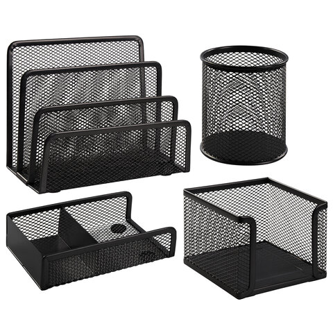 НАБОР НАСТОЛЬНЫЙ BRAUBERG "GERMANIUM", 4 ПРЕДМЕТА черный