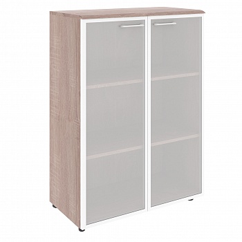 ШКАФ СО СТЕКЛЯННЫМИ ДВЕРЬМИ В АЛЮМИНИЕВОЙ РАМКЕ С ТОПОМ WMC 85.7 (850*410*1184)