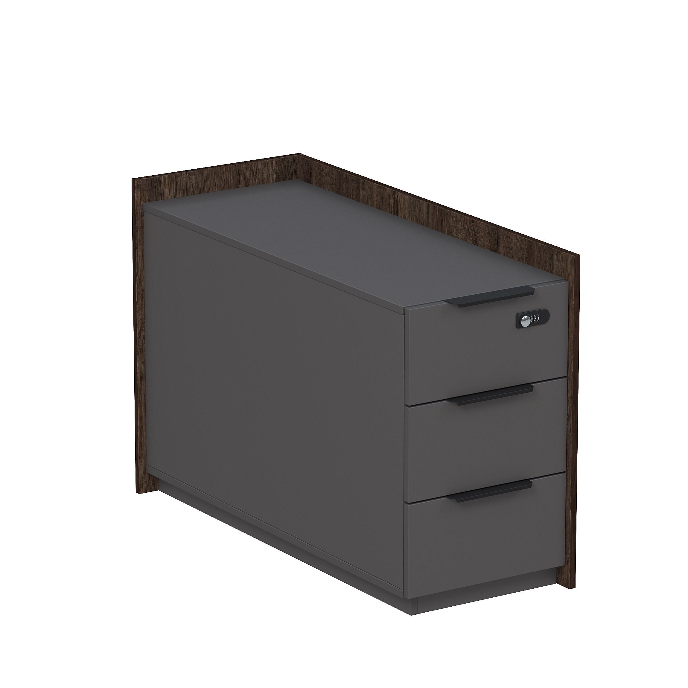 15ТОУЯ-КЗ.610 Тумба опорная, угл, с ящ (метаб), с код замком (универс: прав/лев) (984*404*670)