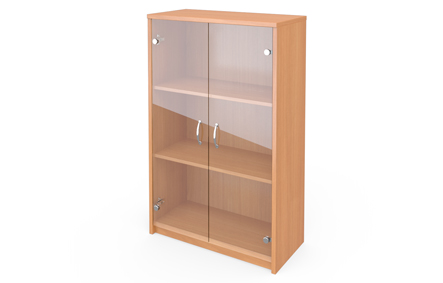 А-304 стеллаж  + А-СТЛ304 ПРОЗР двери стеклянные (770Х370Х1200)