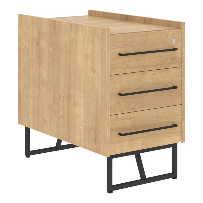 LLC-3D.A Тумба приставная LLC-3D.A Дуб Бофорд/Черный 461х800х750 LOFTIS