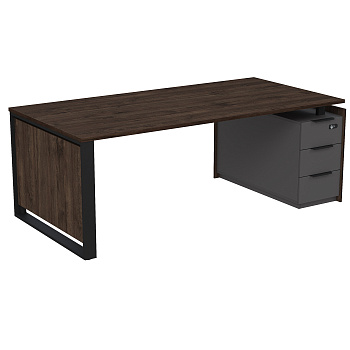 15СОУ-КЗ.2010Стол рабочий на опорной угл тумбе, с ящ (метаб), с код замком (2060*1030*750)