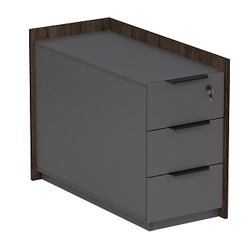 15ТОУЯ.609 Тумба опорная, угл, с ящ (метаб), с замком (универс: прав/лев) (884*404*670)