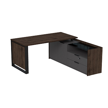 15СОД-КЗ.1608 Стол рабочий на опорной двусост тумбе, с ящ (метаб), с код замком (1660*1768*750)