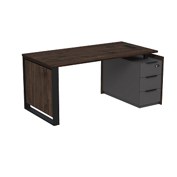 15СОЛУ-КЗ-ШД.1608 Стол рабочий с люч, на опорной угл тумбе, с ящ, с код замком (1660*884*750)