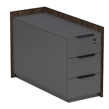 15ТОУЯ.610 Тумба опорная, угл, с ящ (метаб), с замком (универс: прав/лев) (984*404*670)