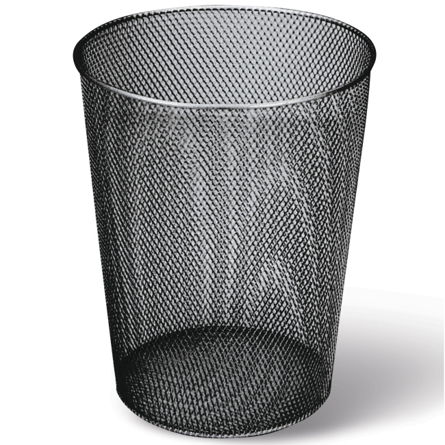 Корзина для бумаг, 9 л, металлическая, черная, BRAUBERG