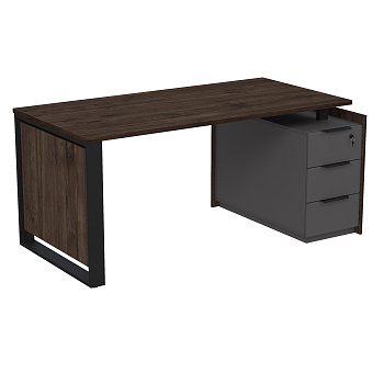 15СОУ.1608 Стол рабочий на опорной угл тумбе, с ящ (метаб), с замком (1660*884*750)