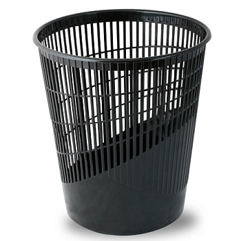 Корзина для бумаг, 11 л, сетчатая, черная, BRAUBERG
