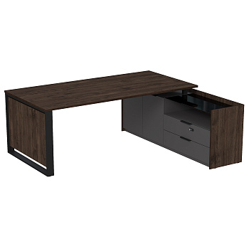 15СОД-КЗ-ШД.2010 Стол рабочий на опорной двусост тумбе, с ящ, с код замком (2060*1768*750)