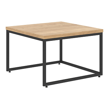 LCT 6060 Стол журнальный LCT 6060 Дуб Бофорд/Черный 600х600х400 LOFTIS