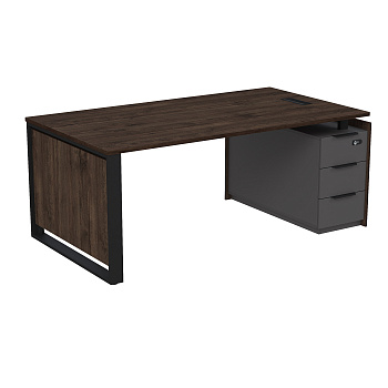 15СОЛУ-КЗ-ШД.1810 Стол рабочий с люч, на опорной угл тумбе, с ящ, с код замком (1860*1030*750)